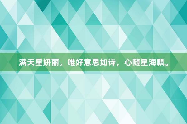 满天星妍丽，唯好意思如诗，心随星海飘。