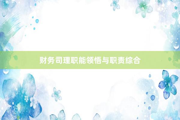 财务司理职能领悟与职责综合